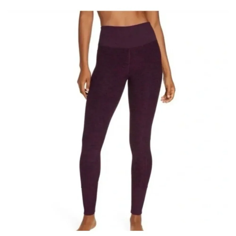 Alo Yoga High Waist Alosoft Lounge Leggings Heather Plum Purple Women's XS
